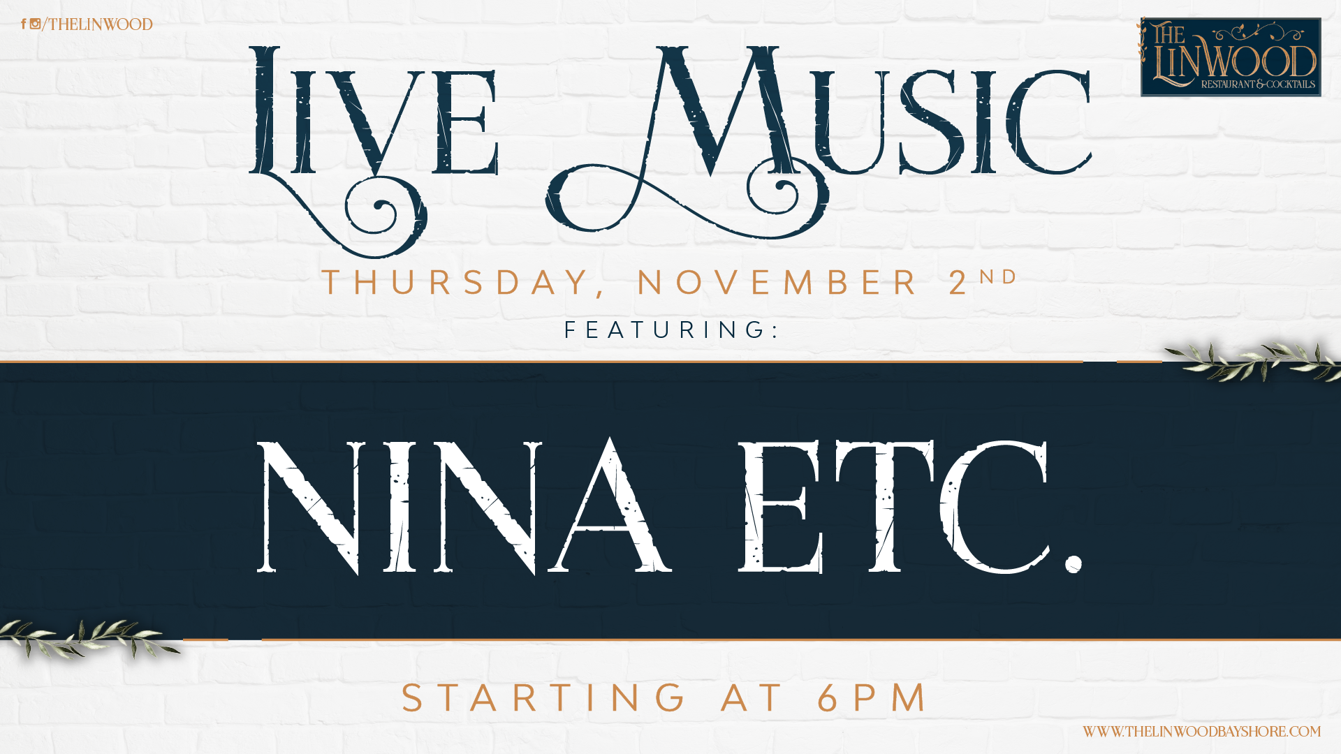 live music with nina etc starting at 6pm